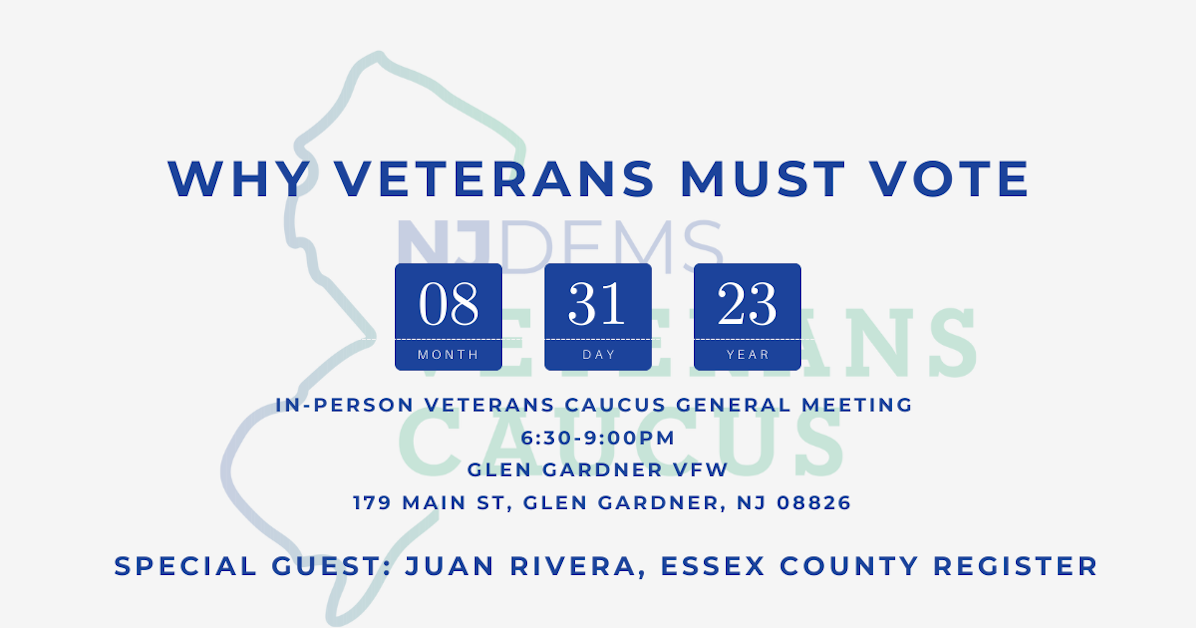 InPerson Veterans Caucus General Meeting · New Jersey Democratic State